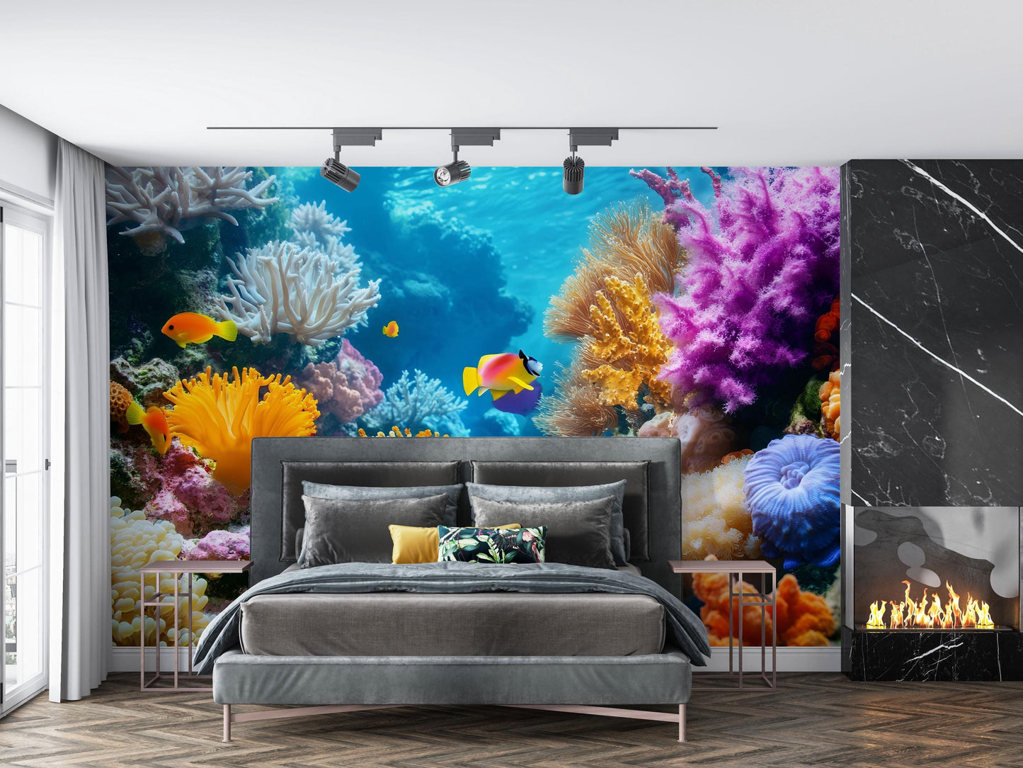 Tropical Coral Reef Wall Mural – Underwater Ocean Scene Home Décor Vn816