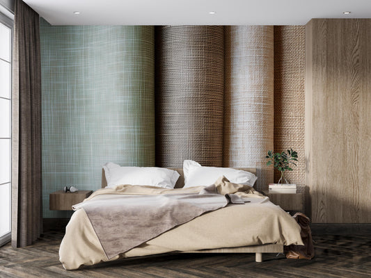 Neutral Textured Wallpaper – Linen Grasscloth Style Wall Covering Wall Art Vn1003