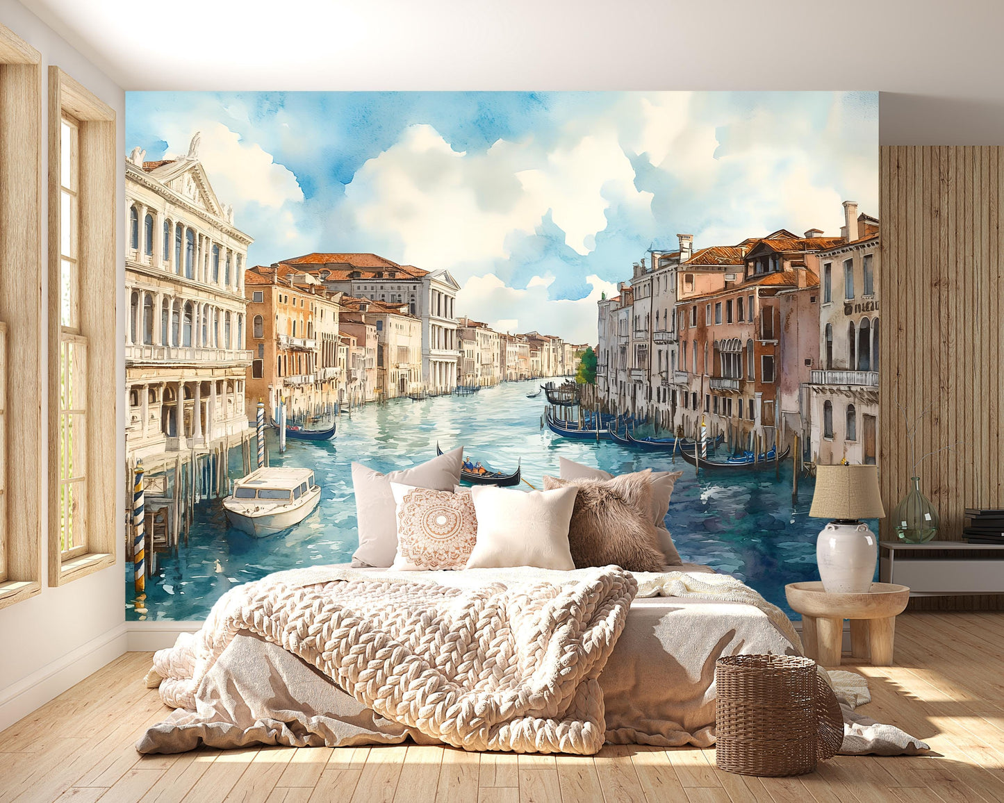 Venice Grand Canal Wall Mural – Watercolor Italy Wallpaper Vn918