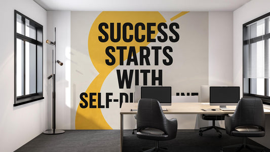 Success Starts with Self-Discipline Wall Mural – Motivational Office Quote Decor Vn889