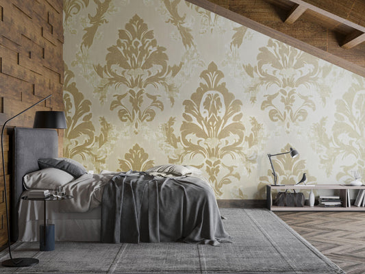 Modern Minimalist Floor Bed with Semi-Circle Headboard | Neutral Grey Upholstered Platform Bed | Low Profile Bed Frame Vn636