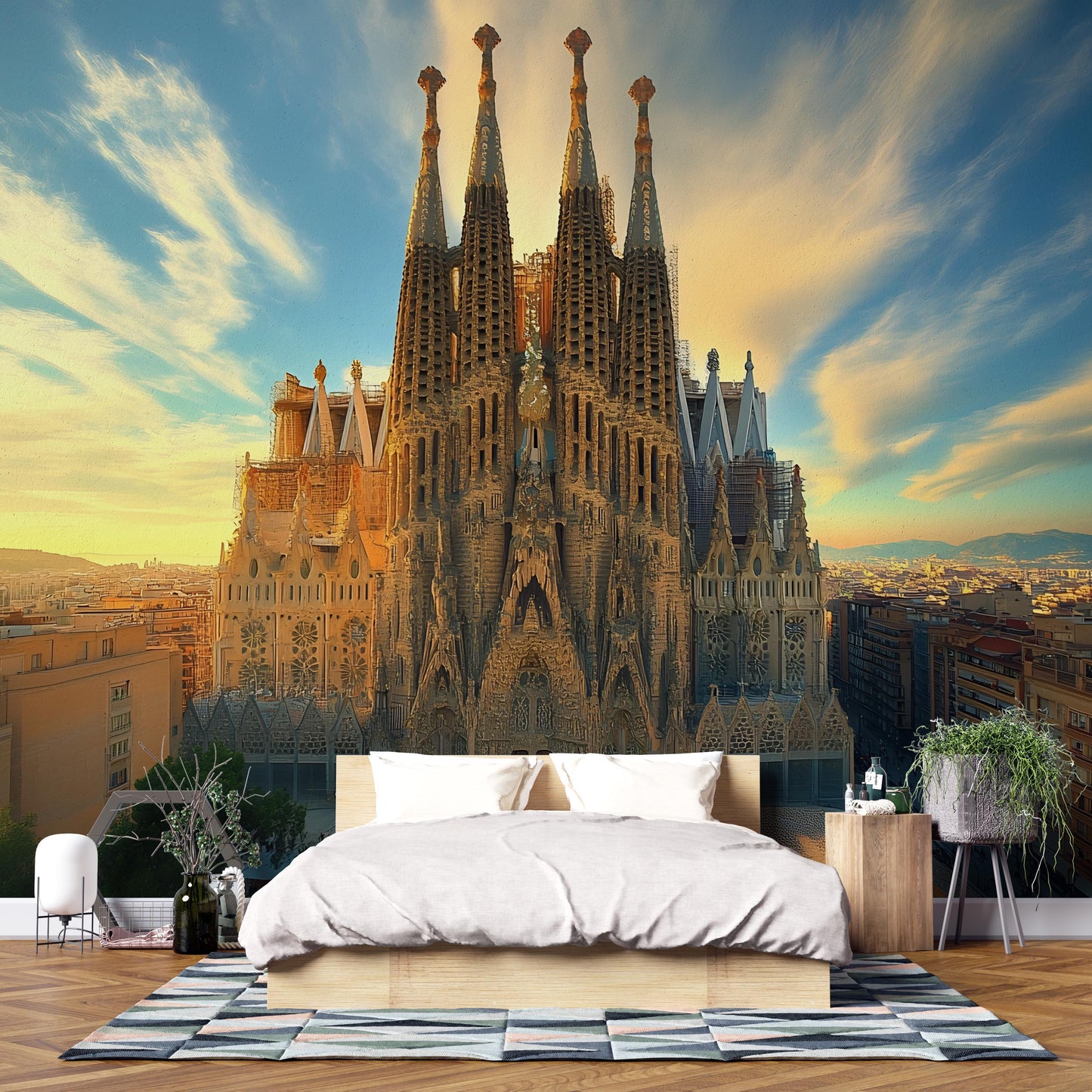Barcelona Sagrada Familia Wall Mural – Spain Landmark Wallpaper Décor Vn951
