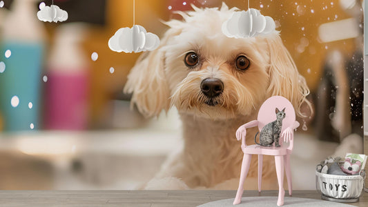 Cute Dog Wall Mural for Pet Lovers – White Puppy Bath Scene Wallpaper – Large Pet Decor for Living Room or Grooming Studio Vn665