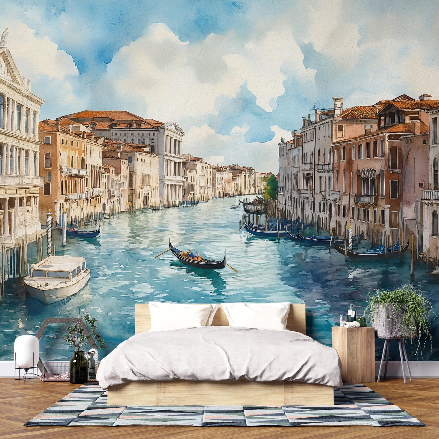 Venice Grand Canal Wall Mural – Watercolor Italy Wallpaper Vn918