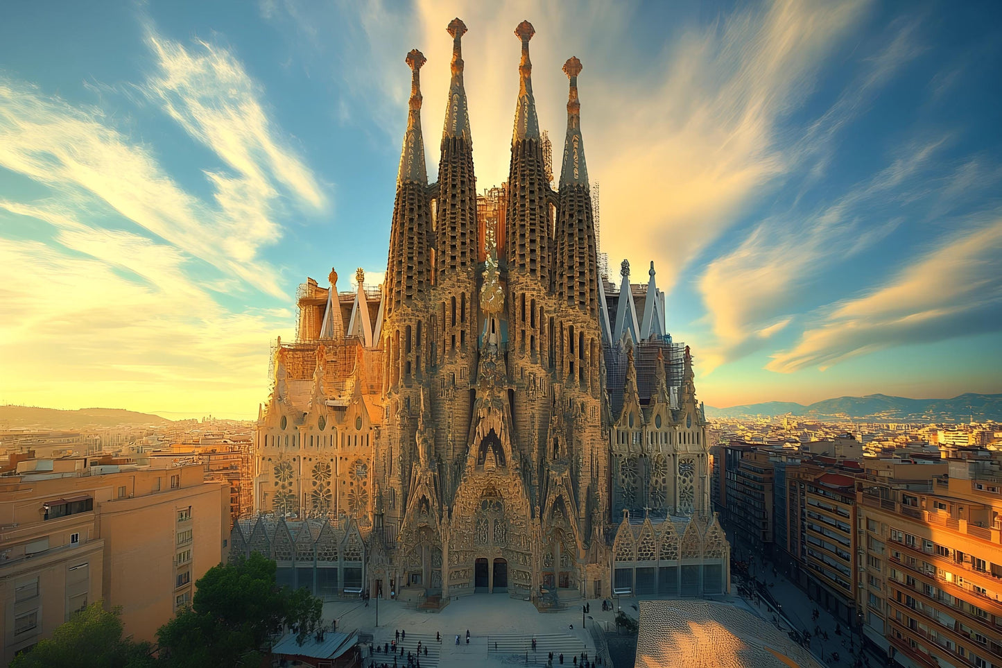 Barcelona Sagrada Familia Wall Mural – Spain Landmark Wallpaper Décor Vn951