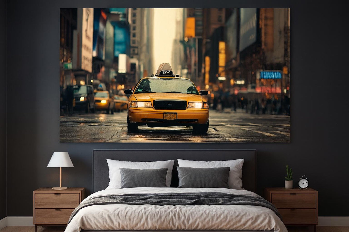 NYC Yellow Taxi Wall Mural – New York Street Wallpaper, Abstract Wallpaper Vn902