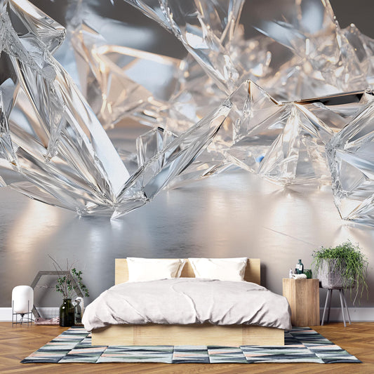 Crystal Wall Mural for Bedroom – Modern Abstract 3D Wallpaper – Luxury Crystal Art Decor Vn572