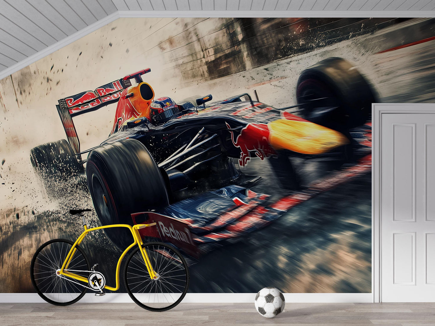 Formula 1 Racing Car Wall Mural – Speed Track Wallpaper for Boys Bedroom & Game Room Vn875