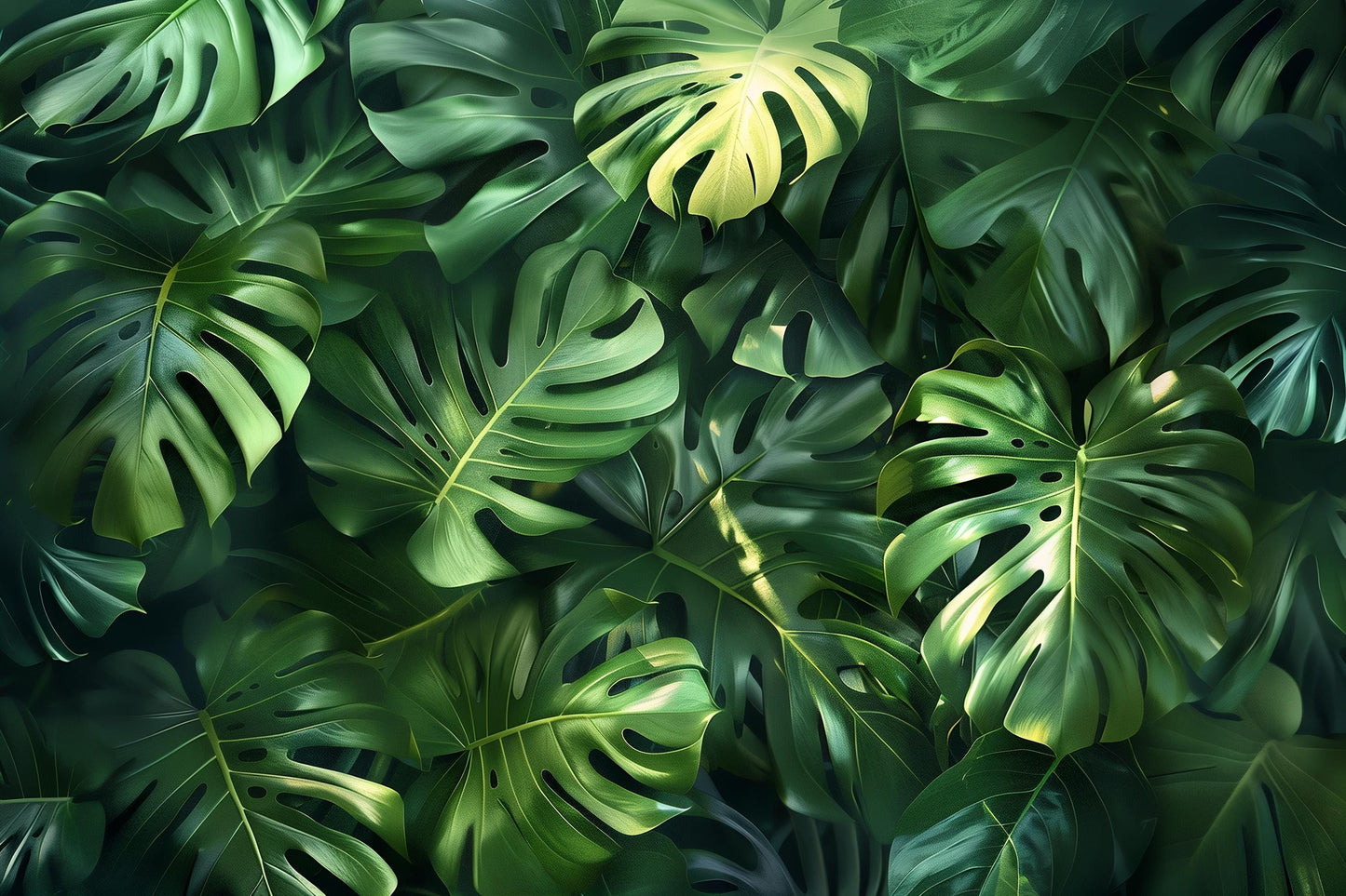 Monstera Leaf Wall Art – Tropical Jungle Greenery Print, Botanical Nature Decor for Living Room, Bedroom or Office Vn1061