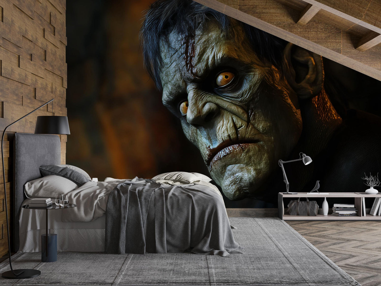 Frankenstein Wall Mural – Creepy Horror Monster Room Decor Vn809