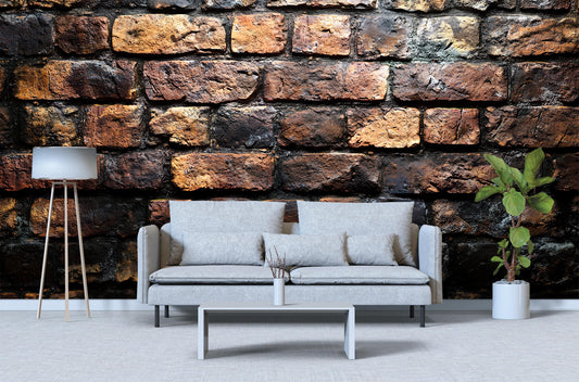 Modern Industrial Brick Wall Art | Urban Loft Living Room Decor | Rustic Brick Texture Print Vn239