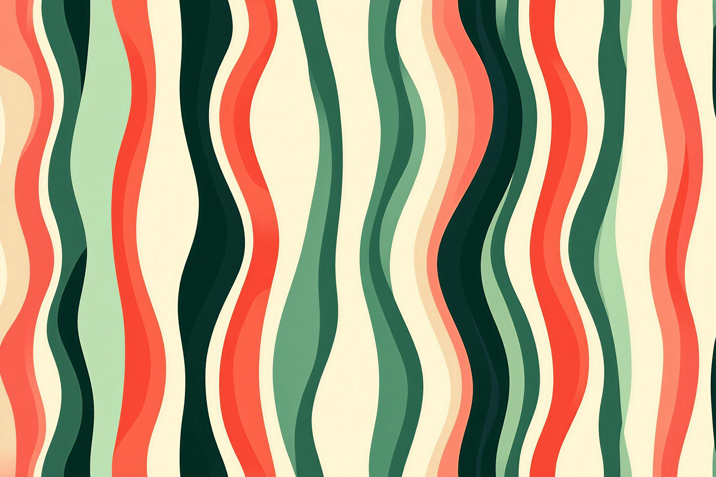 Retro Wave Stripe Wallpaper – Mid Century Modern Abstract Wall Mural Vn1018